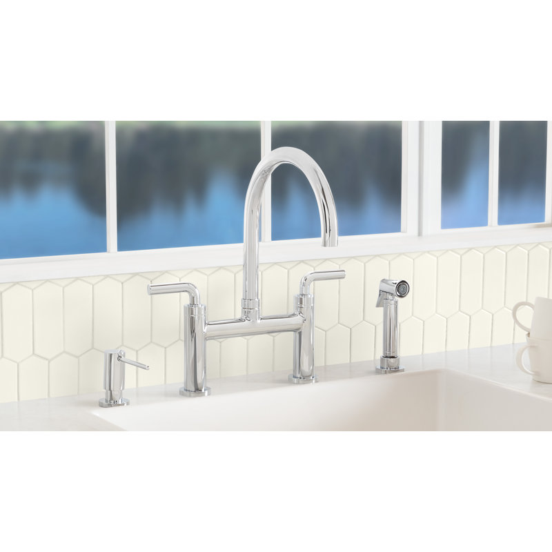 Corsano Side Spray Kitchen Faucet, Polished Chrome, With Side Spray, 74 Series Metal Lever