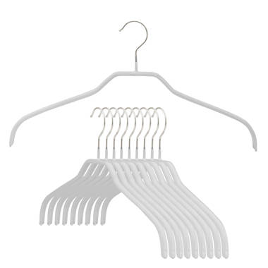 Mawa Style 41/F Silhouette Series Non-Slip Space Saving Clothese Hanger for Shirts and Dresses Pack of 10 Silver