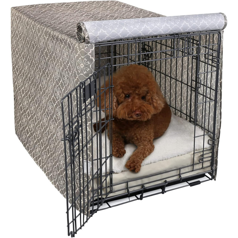 Housse pour cage en polyester Elzena, H 21 po x l 19 po x P 30 po, Noir / blanc