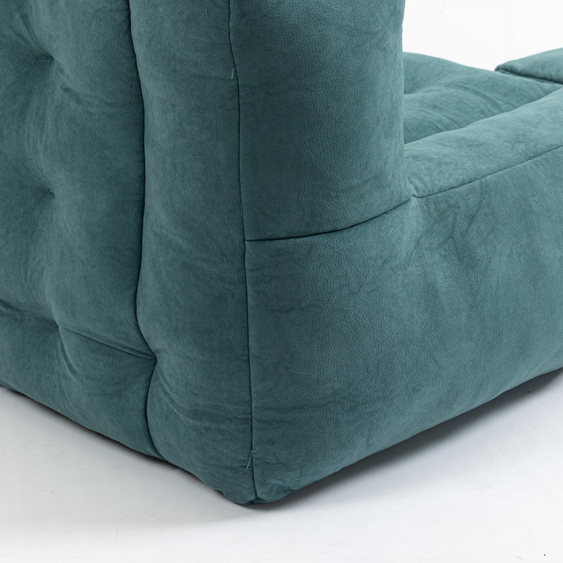 Fauteuil à billes Fluffy, Velours vert