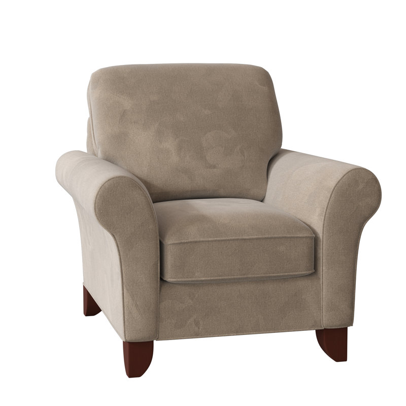 Fauteuil de 38 po de large Almada, Velours performance brun clair tweeter 7, Pécan, Non