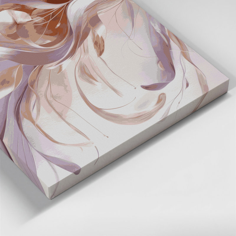 Lyrical Abstraction 73 Beige Canvas Wall Art, 12" H x 12" W