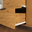 Armoire en bois naturel avec porte et tablette réglable pour rangement de salle de bain 3 tiroirs