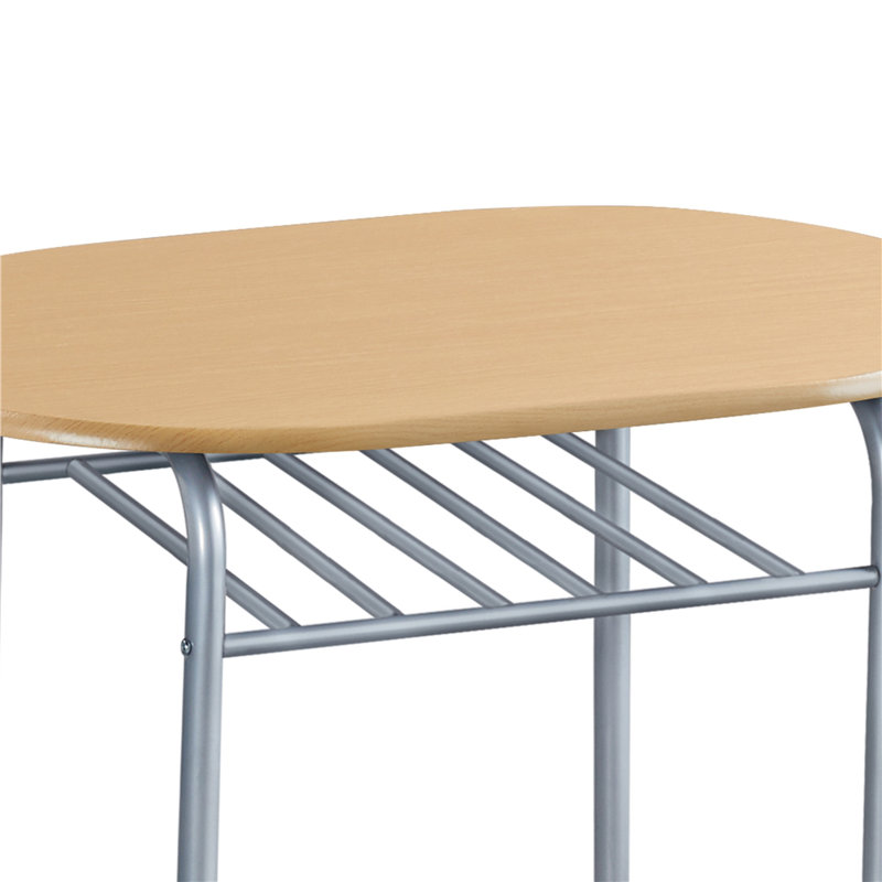2 - Person Dining Set, Natural/Silver, 80 cm L x 53 cm W x 75.5 cm H