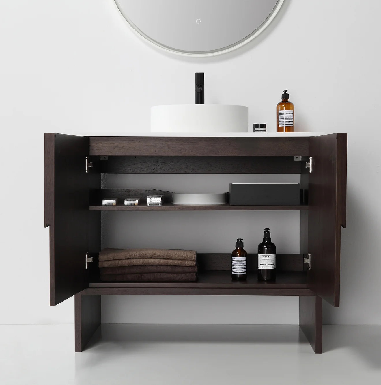 Arno 36'' Single Bathroom Vanity, Dark Walnut
