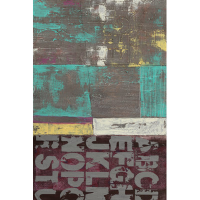 Letters And Paint I by Jennifer Goldberger - Wrapped Canvas Painting