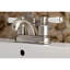Robinet de salle de bain central à 4 poignées à 3 trous à fixation sur le comptoir avec laiton escamotable Kingston-25314088