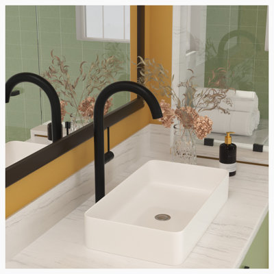 Lavabo de salle de bain blanc 14 po Hewei