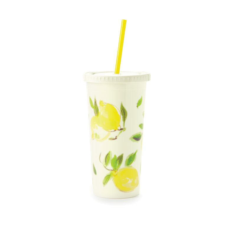 Lemons 20 oz Travel Tumbler With Straw