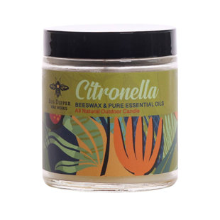Citronella Beeswax Jar Candle with Glass Holder