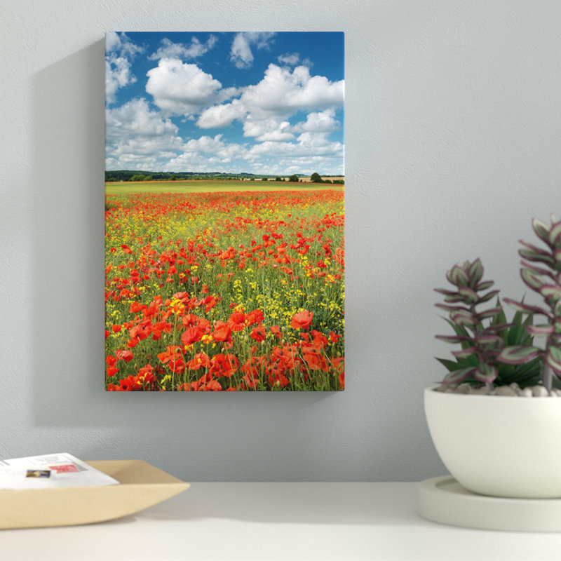 Couleurs de l'été - reproduction de photo sur toile tendue, H 60 po x l 40po x P 1,5 po, Toile avec cadre noir, Pas de tapis