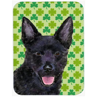 Shamrock Lucky Irish Wood Glass Cutting Board