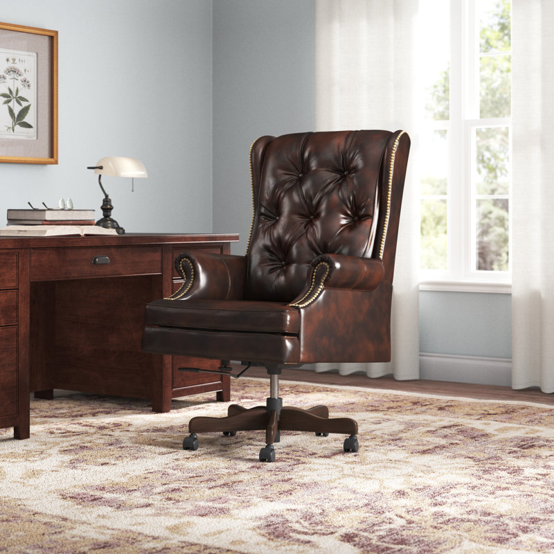 Fauteuil de direction en cuir véritable Bridgeman