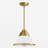 10 in 1-Light Modern Cone Pendant Light With White Frosted Glass Adjustable Height-441356172