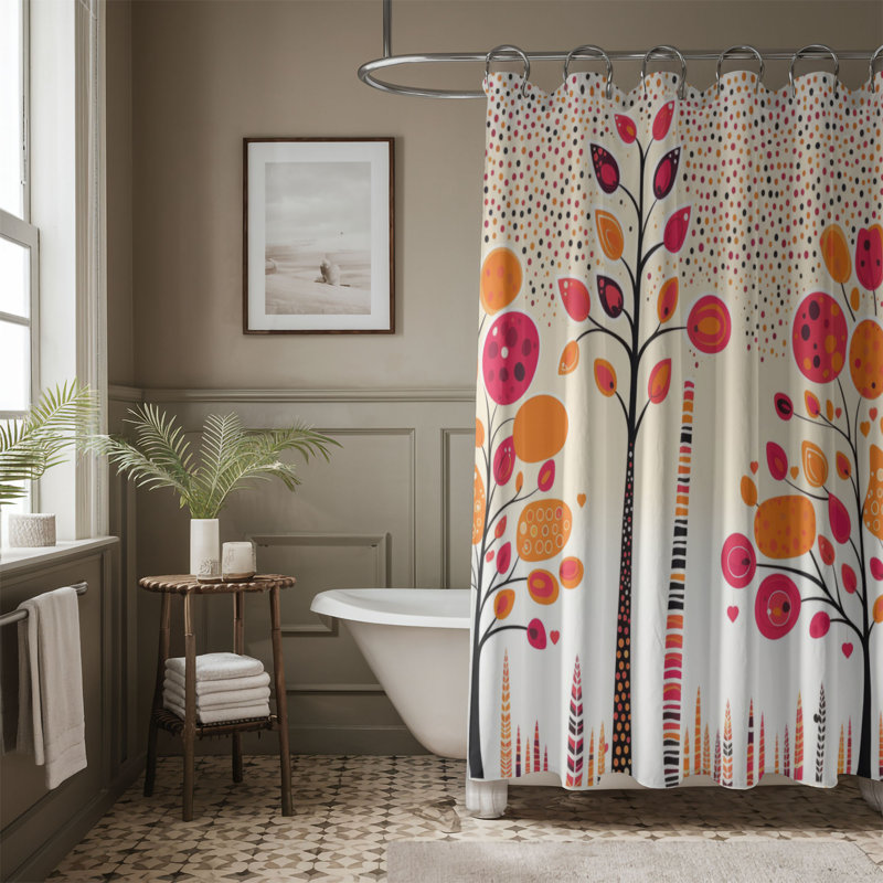 Rideau de douche abstrait Buel, H 74 po x l 71 po
