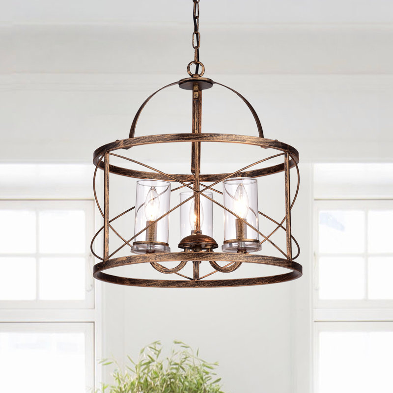 Luminaire suspendu cylindrique unique à 3 lumières Hannigan