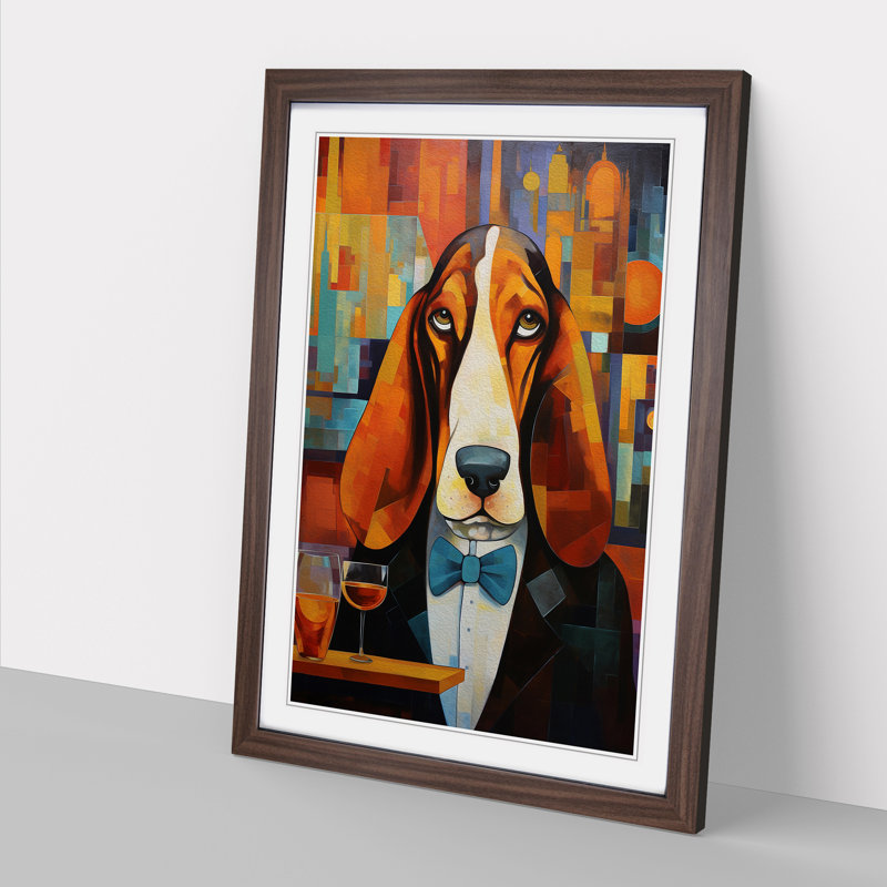 Single Picture Frame Print on Wood, 46cm H x 34cm W, Walnut Framed