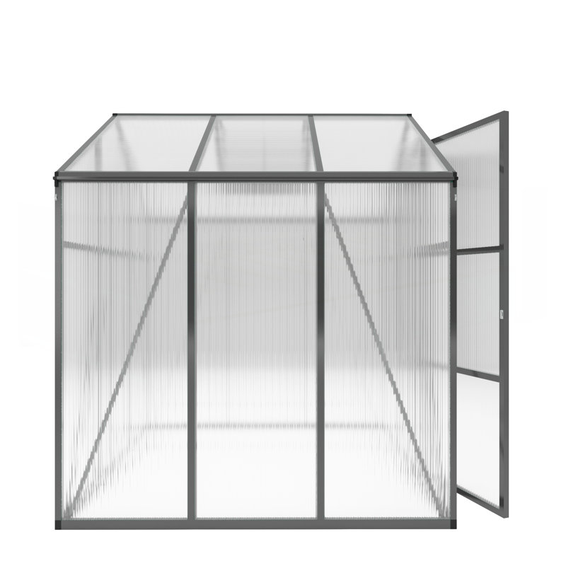 Serre en polycarbonate durable avec conception coupe-vent, cadre en aluminium robuste pour une protection et une croissance des plantes toute l'année