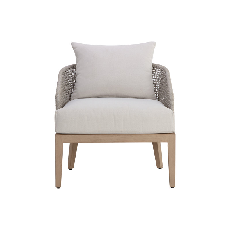 Capri Outdoor Teak Lounge Chair, Brown, White