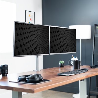 VIVO Grey Dual Monitor Desk Mount Adjustable Stand, Fits Screens up to 30"