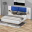 Lit plateforme tapissier avec panneau, coins arrondis doux anti-collision-120877469-120877471