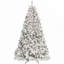 Arbre de Noël 8 pi avec 700 lumières UL, 54 pommes de pin naturelles, pointes en PVC enneigées, structure à charnières et support en métal stable-969089036-969089031