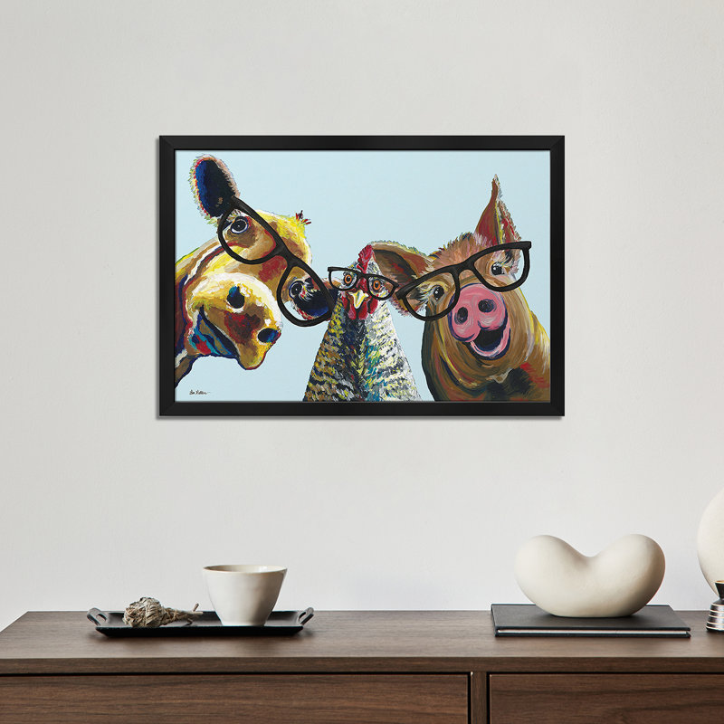 «Triple The Fun, Farmhouse Animals» par Hippie Hound Studios, H 16 po x l 24 po