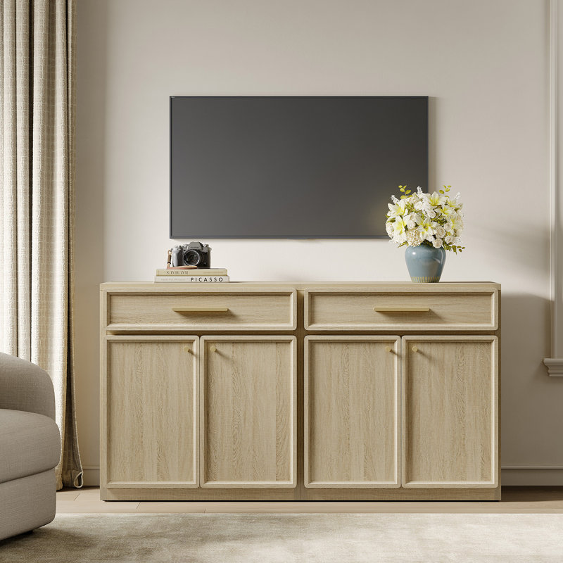 Cesiro 30" Wide Accent Chest With Drawer And Adjustable Shelves, Greige Oak, 2