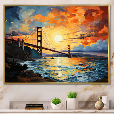 «Ebbin Orange Bridge Golden Gateway Yellow II», reproduction sur toile