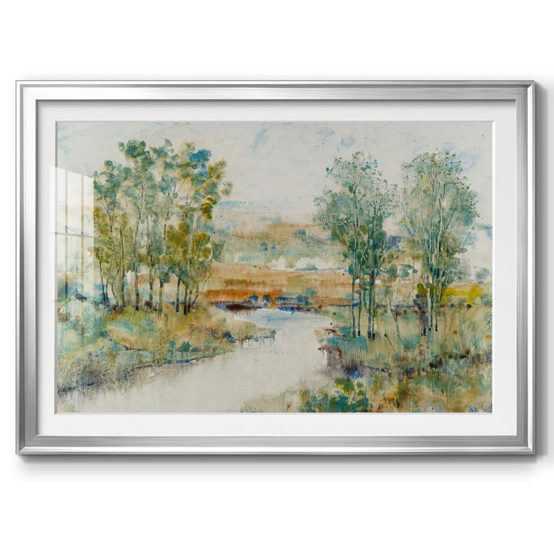 Trees On The Creek II, reproduction d'art encadrée, Argent, H 19 po x l 27 po x P 1,5 po