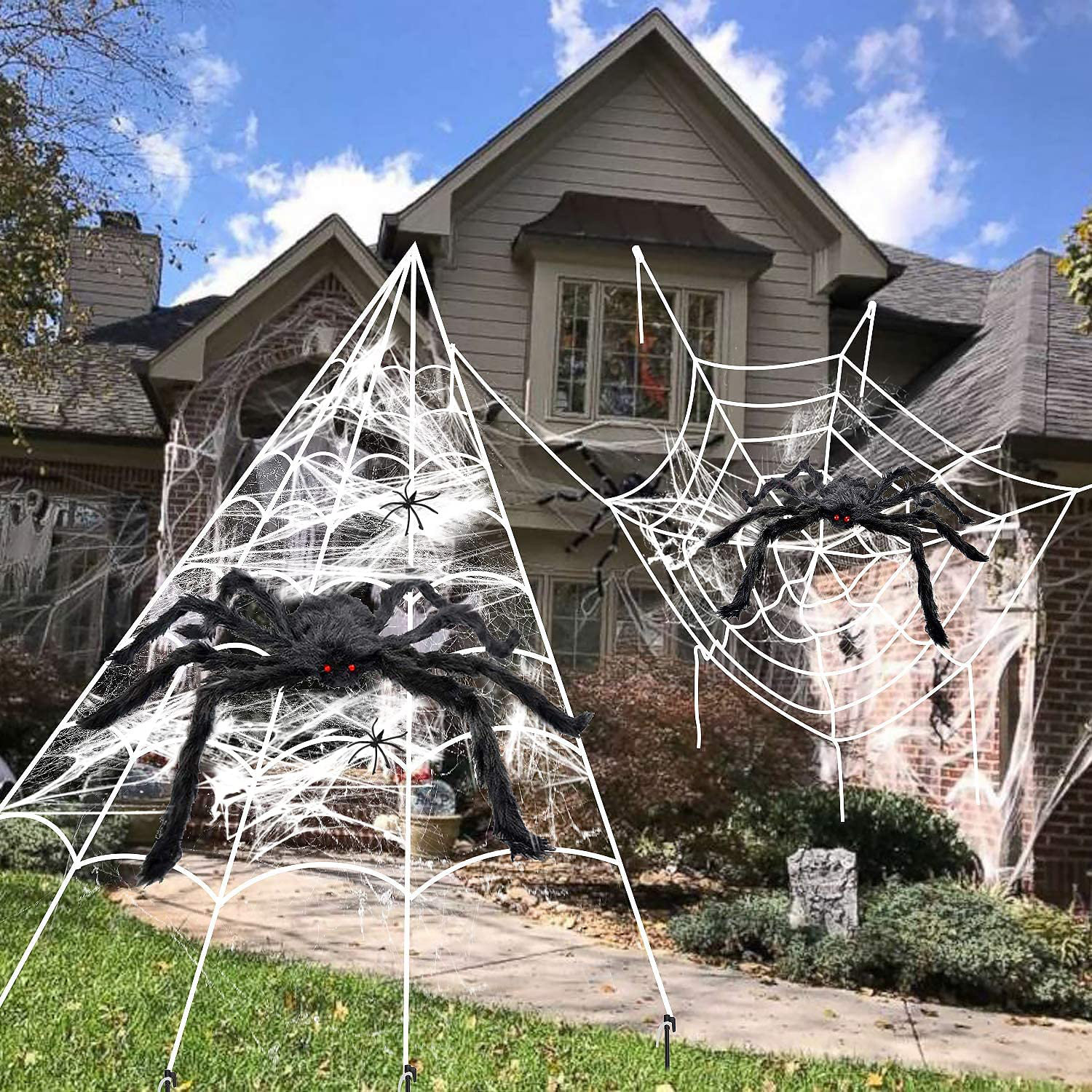 39'' Halloween Decoration Web Lights Indoor Outdoor Party Garden Decor w/  Spider