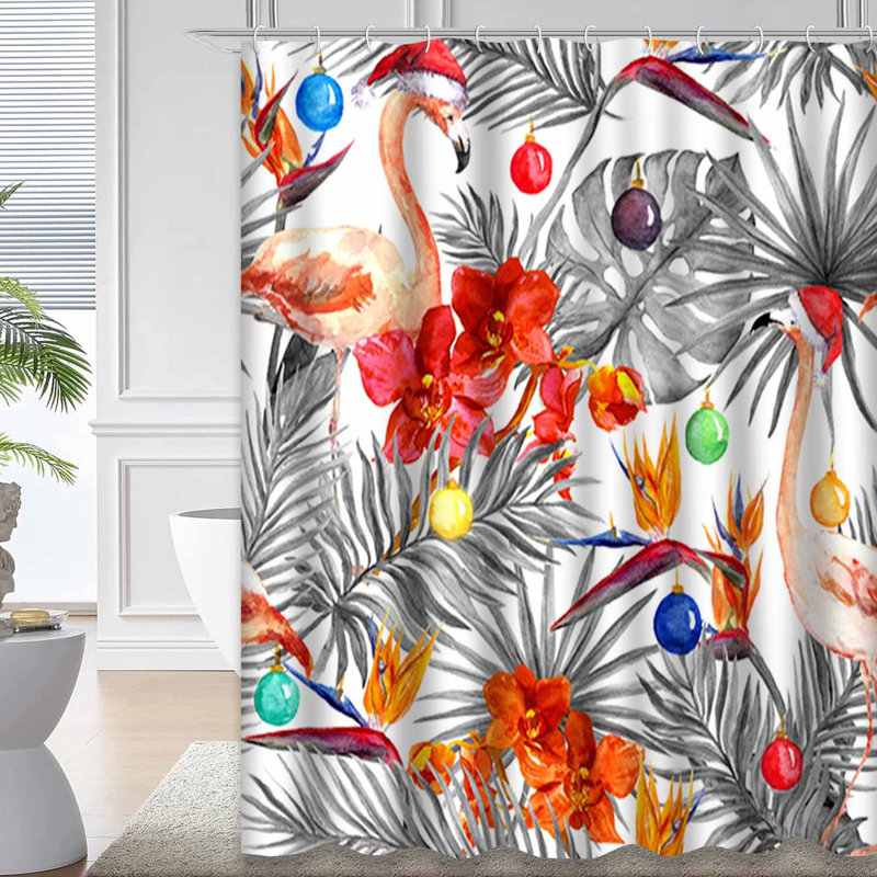 Rideau de douche Christmas Tropical, L 72 po x l 78 po