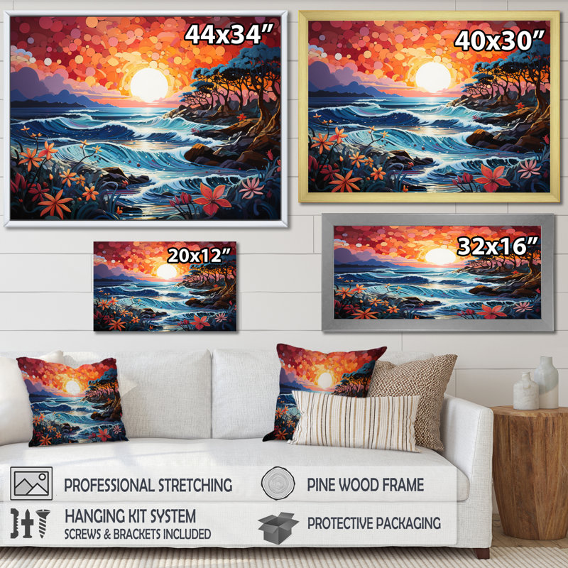 Beach Tropical Vibes XXI - Imprimé, Cadre simple blanc, H 12 po x l 20 po x P 1 po