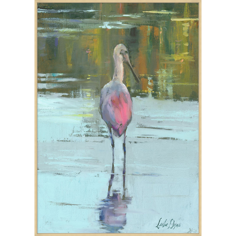 Spoonbill 1 - reproduction sur toile avec cadre flottant