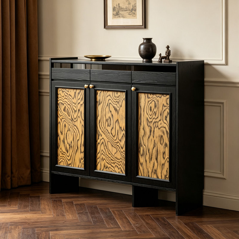 meuble à chaussures rétro de style européen, 43.31"H x  47.24"W x  14.96"D