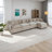 Modern Chenille Loveseat Sofa Couch With Ottoman-506217870-506217868