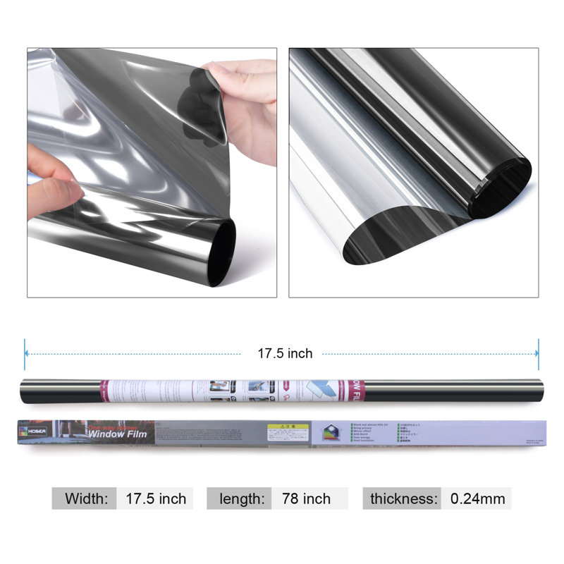 Abstract Non-Wall Damaging Window Decal, Black Silver