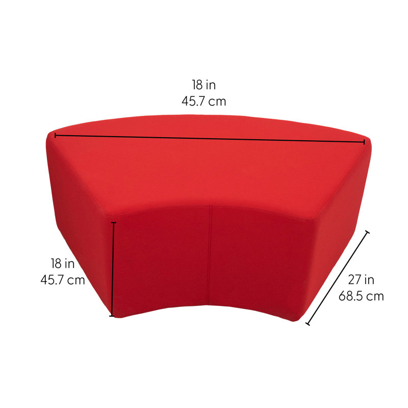 Repose-pieds d'extérieur 24 po x 48 po en S avec Sunbrella® H 18 po, Toile rouge jockey