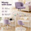 Chaise de bureau artificielle avec base en métal, chaise de bureau pivotante, chaise de coiffeuse (violet)-625670523