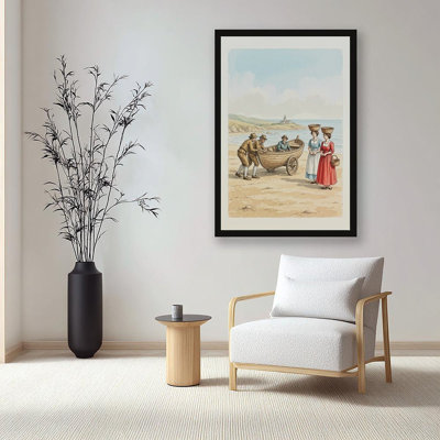 Canvas Wall Art Illustration of Fishermen Vintage Poster Print Home Decor
