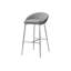 Tabouret de bar, ensemble de 2, hauteur de bar, métal chromé, tissu gris, contemporain, moderne