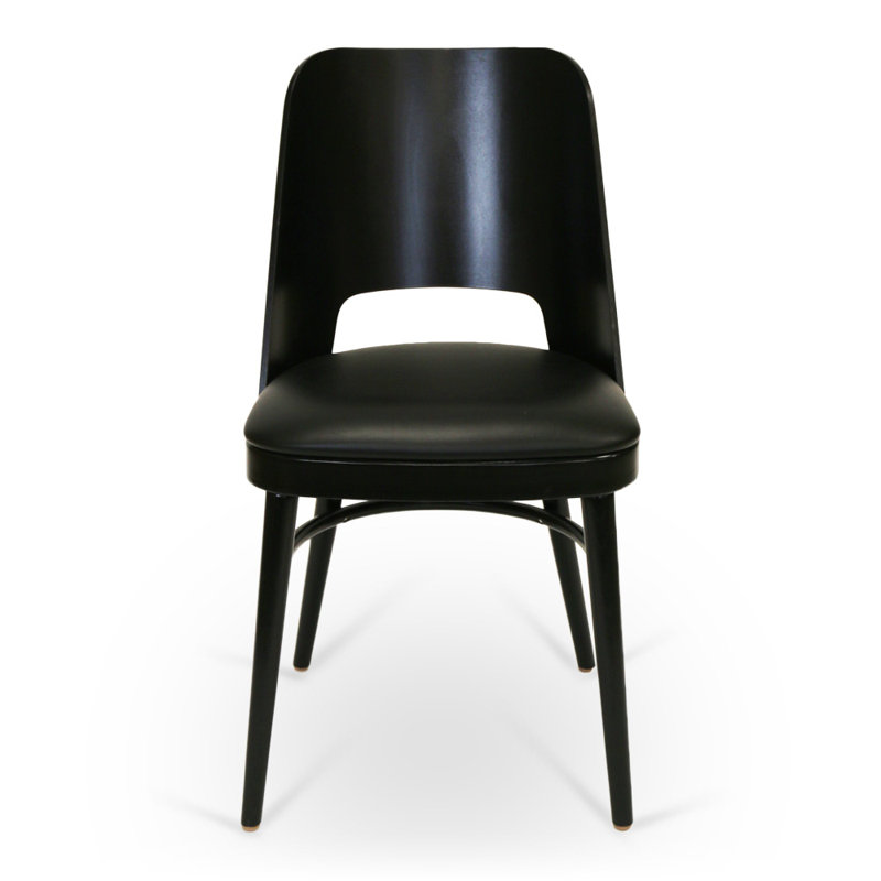 43 Wood Back Side Chair, Black, Black