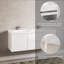 Meuble-lavabo flottant en contreplaqué blanc luxueux avec double lavabo encastré pour salle de bain moderne