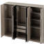 Armoire de rangement en bois à 6 portes pour la chambre à coucher, avec 2 tiroirs à l'intérieur, noir + nature