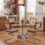 Chaises de salle à manger rembourrées de style Mid-Century avec dossier en rotin de canne et structure en porte-à-faux chromée-313470952-480967619