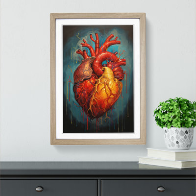 Anatomical Heart Expressionism - Framed Print