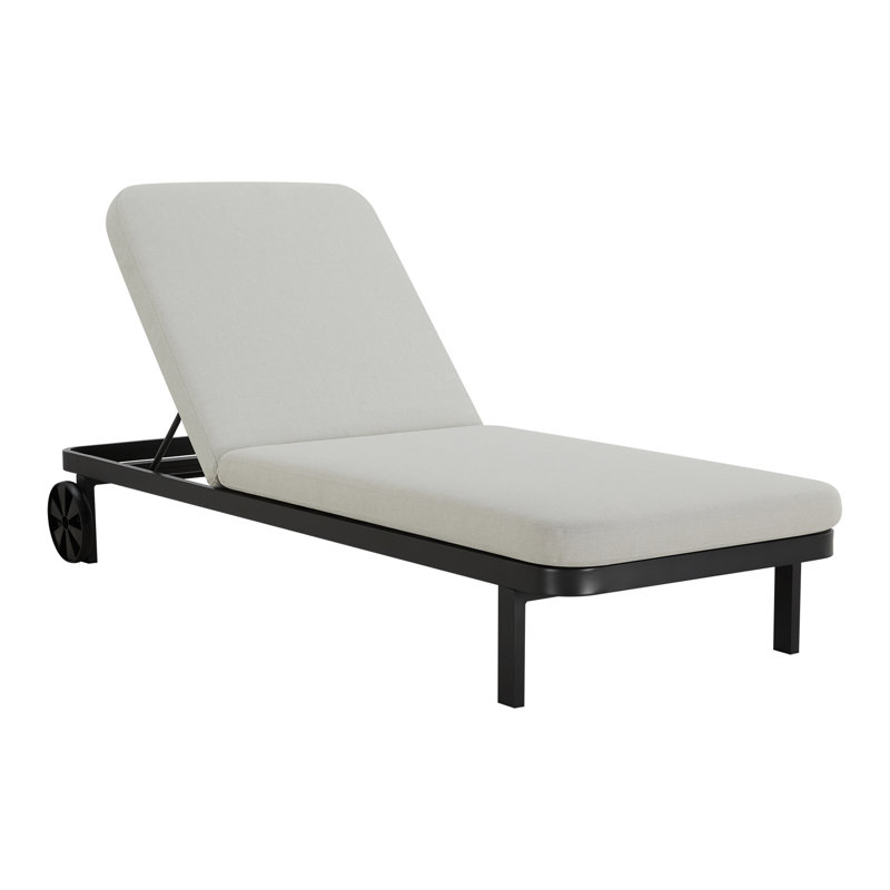 Chaise longue inclinable avec roulettes Callio, Beige