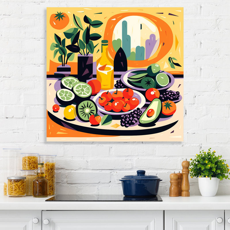 Vert et rouge avocat au Mexique II - nourriture, art mural, H 30 po x l 30 po x P 1,5 po