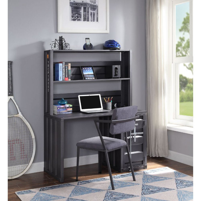 BUREAU D'ÉCRITURE AVEC HUTCH, Argent argent