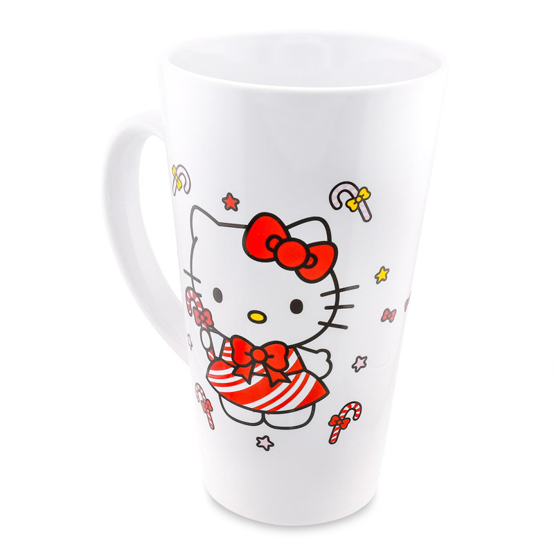 Grande tasse à lattes en céramique Sanri Hello Kitty Peut contenir 16 onces